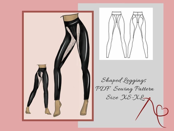 Buy High Waisted Shaped Leggings Thong Stylized, Size XS-XL, Pdf