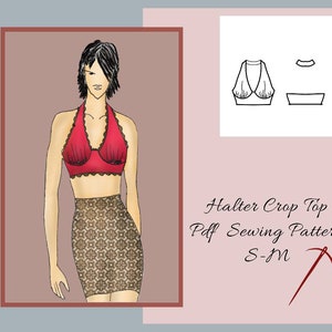 PDF Halter Crop Top Sewing Patterndigital Sewing Patternus Size 4 16womens Halter  Neck Bralet Style Cropped-top, With Tie Back Fastening -  Canada