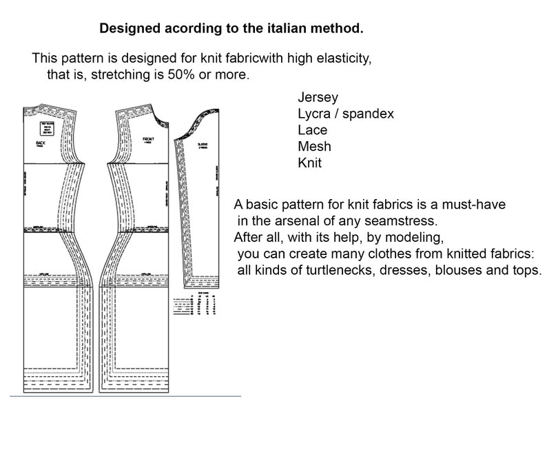 Knit Sheath Dress Sewing Pattern Easy Women PDF Sewing Etsy