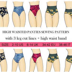 High waisted Panties Sewing Pattern for women, Lingerie pattern,Brief,Shorts, Bikini bottom, Pole dance, Exotic dancewear