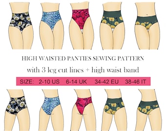 High waisted Panties Sewing Pattern for women, Lingerie pattern,Brief,Shorts, Bikini bottom, Pole dance, Exotic dancewear