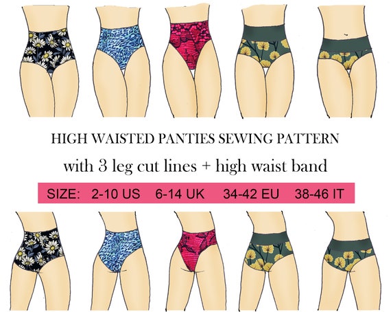 High waisted Panties Sewing Pattern for women Lingerie pattern Brief Shorts Bikini bottom Pole dance Exotic dancewear