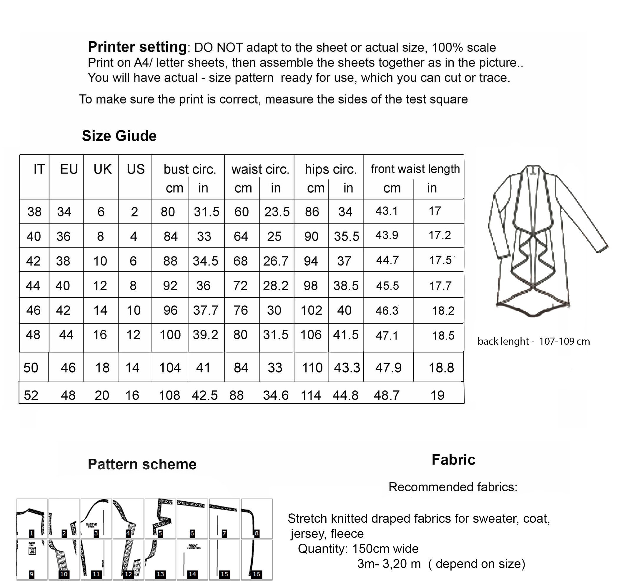 Cardigan Sweater Coat Sewing Pattern Easy Women PDF Sewing Etsy