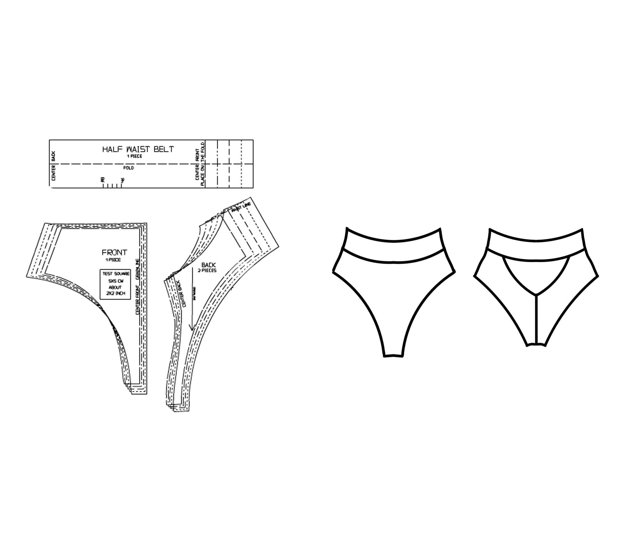 High Waisted High Leg Panties Brazilian Bikini Sewing Pattern Etsy
