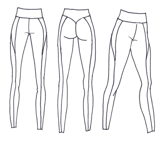 Buy High Waisted Shaped Leggings Thong Stylized, Size XS-XL, Pdf Sewing  Pattern Online in India 