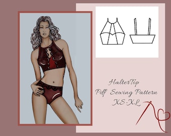 Patron de couture Col licou court, bralette patrons de couture femme fichier PDF