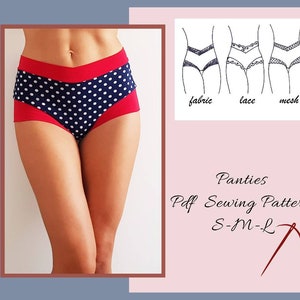Panties Sewing Pattern for women, Lingerie pattern,Brief, Shorts, Bikini bottom, Pole dance, Exotic dancewear, vintage style pattern