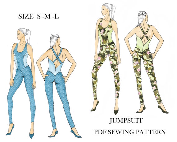 Pdf Pattern .jumpsuit Strap Pattern. Jumpsuit. Tight Fitting