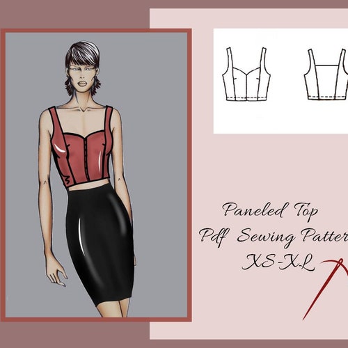 Crop Top Bustier Sewing Pattern for Women Easy Pdf Pattern Etsy