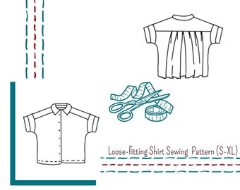 Sewing pattern Loose- fitting Shirt, women PDF sewing patterns