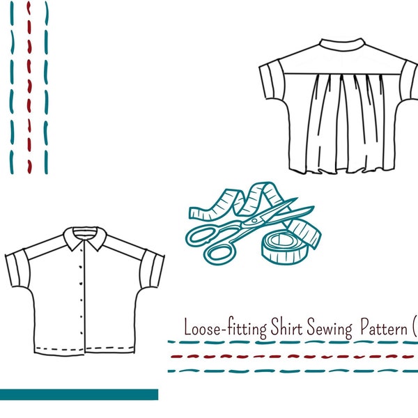 Sewing pattern Loose- fitting Shirt, women PDF sewing patterns