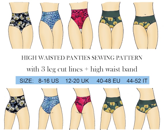 High Waisted Panties Sewing Pattern for Women, Underwear Pattern