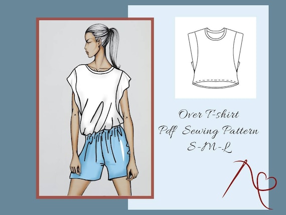 Oversize T-shirt Sewing Pattern, Loose Top PDF Sewing Patterns for Women 