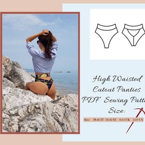 High waisted High leg Panties, Brazilian Bikini  Sewing Pattern for women, Lingerie pattern,