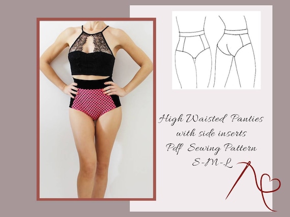 High Waisted Pants With Side Inserts Sewing Pattern, Pole Dance Pants, Swim  Wear, Bikini, Underwear, Brief Pdf Sewing Patterns for Women 