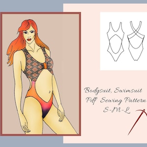 水着ボディスーツの縫製パターン、エキゾチックなポールダンス衣装、女性用縫製パターンPDF