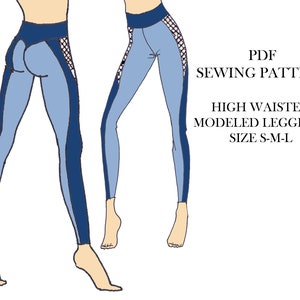 High waisted Leggings Sewing  Pattern for women,Yoga,Workshop, Pole dance wear, Exotic dancewear, PDF sewing patterns