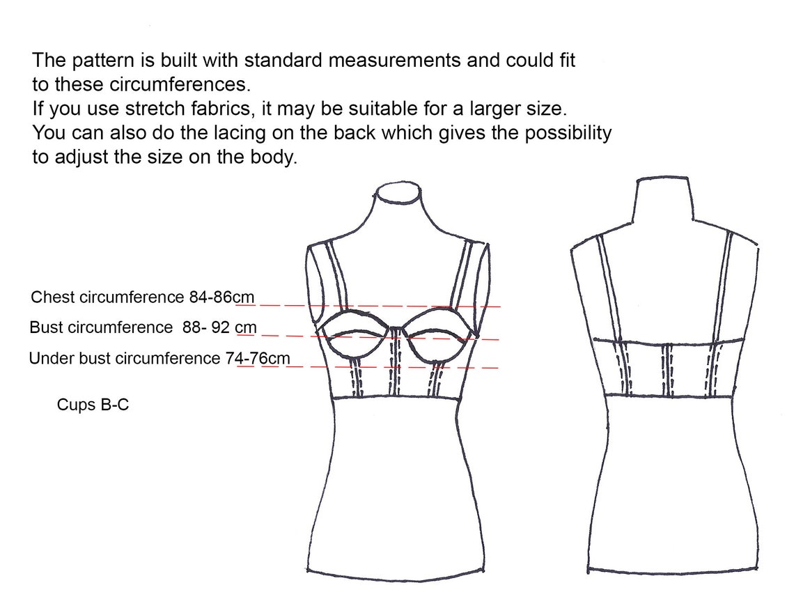 Top Bustier Sewing pattern pdf sewing patterns for women Etsy España