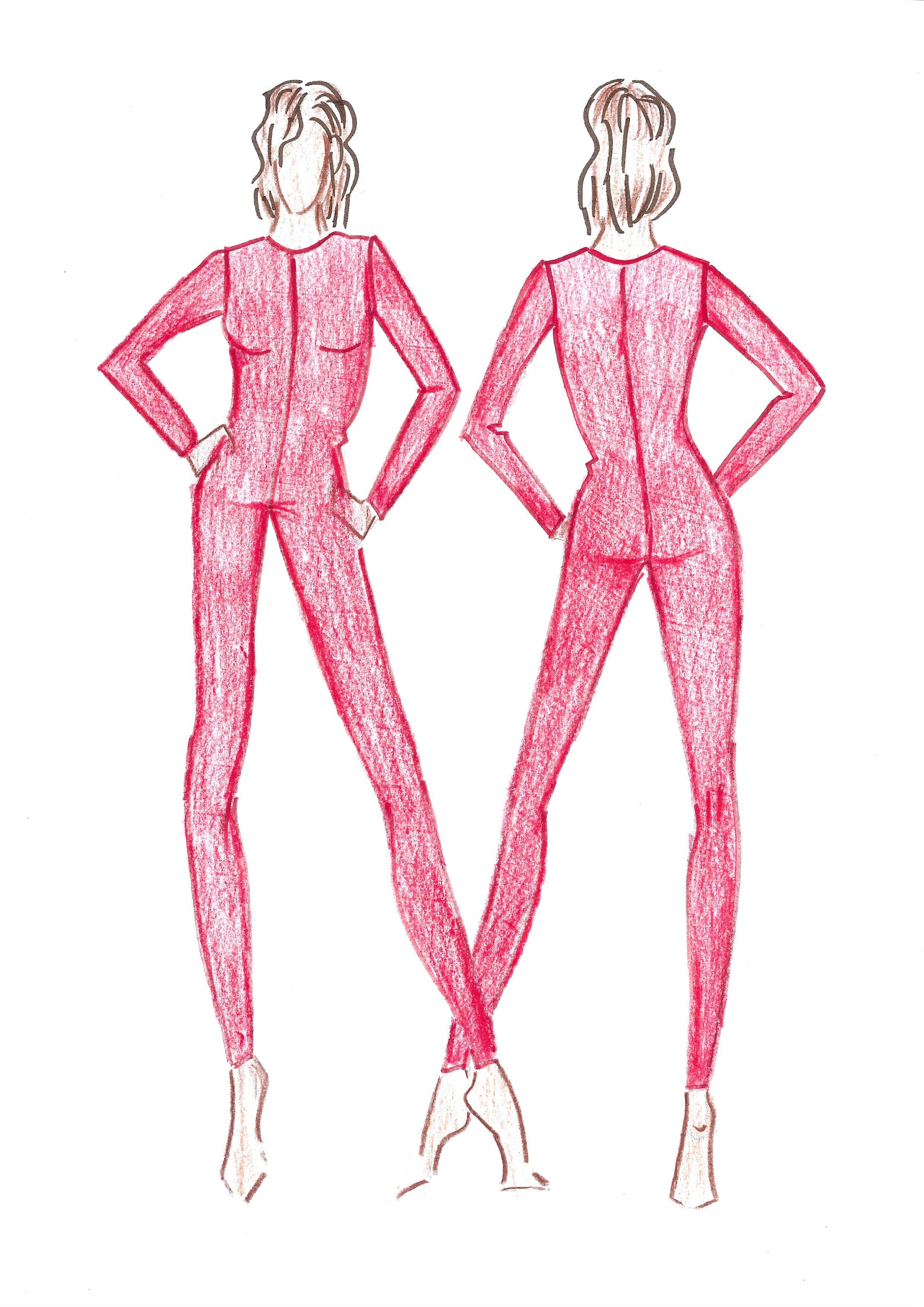 Jumpsuit Catsuit Sewing Pattern for Women Basic Long Sleeve Etsy New