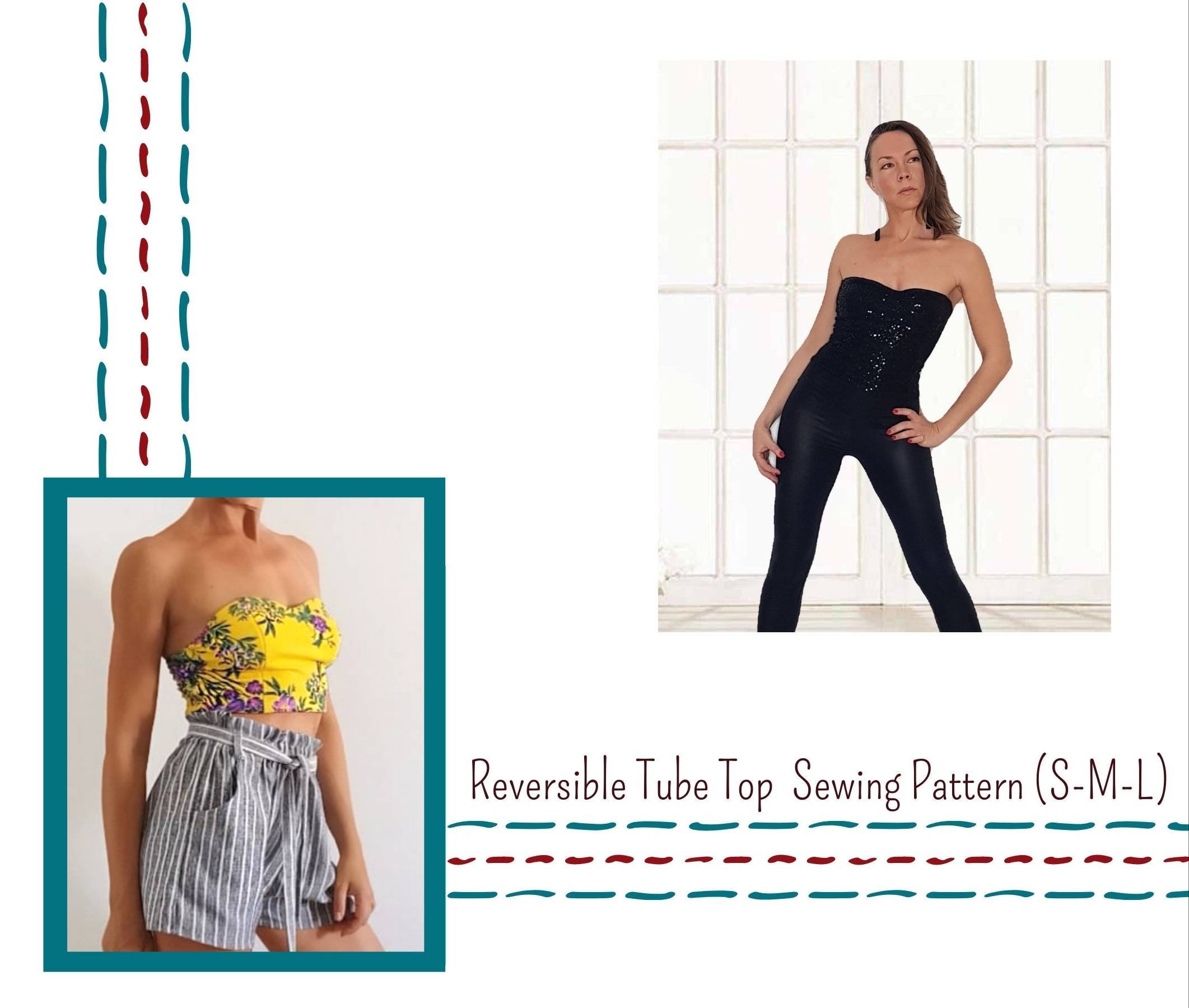 Tube Strapless Top Sewing pattern for women easy pattern Etsy