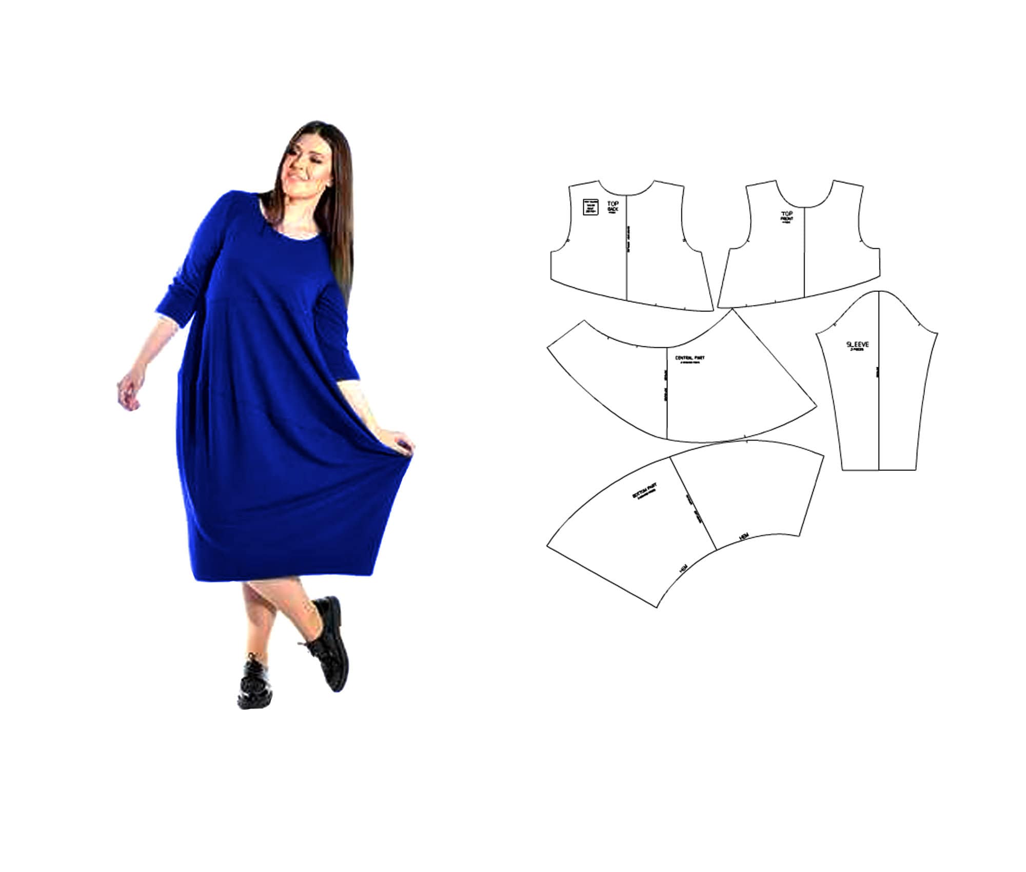 Egg Shaped Dress Sewing Pattern for Women Boho Style Dress Etsy