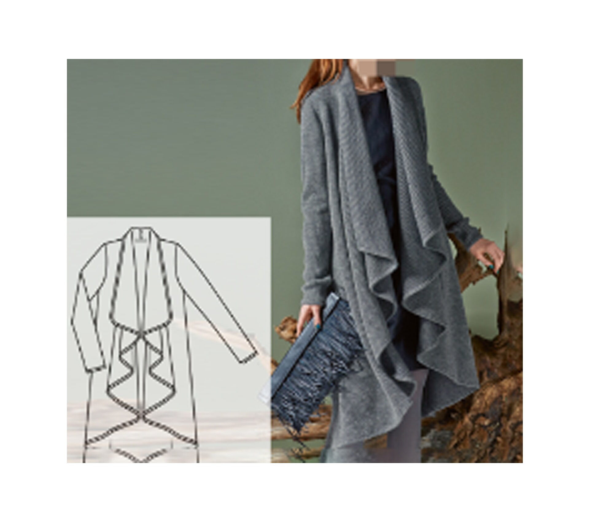 Cardigan Sweater Coat Sewing Pattern Easy Women PDF Sewing Etsy