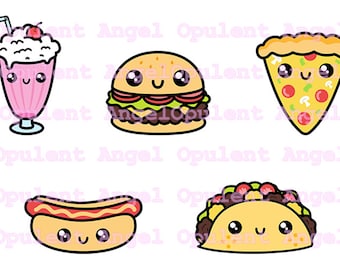 Paquete de comida rápida Kawaii Clipart