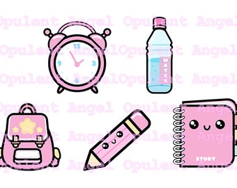Paquete de estudio Kawaii Clipart Pink