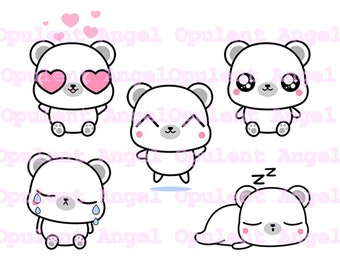 Pack de oso polar Kawaii Clipart
