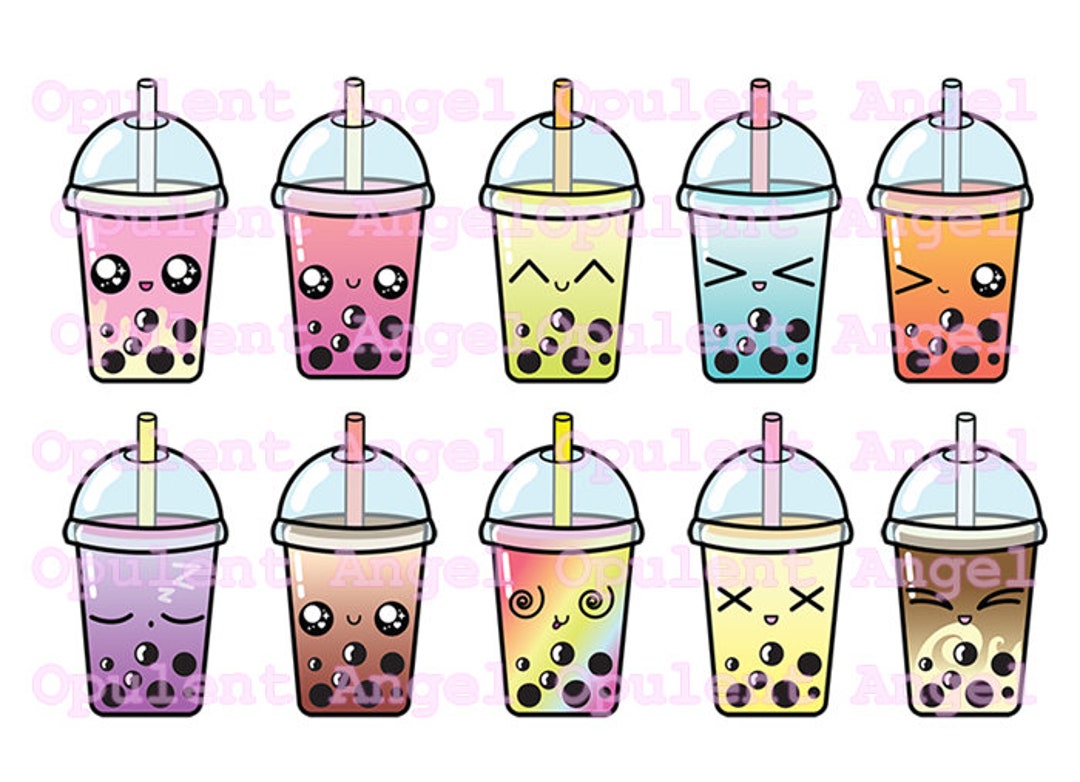 Kawaii Cat Bubble Tea Sticker by Me - Pixels