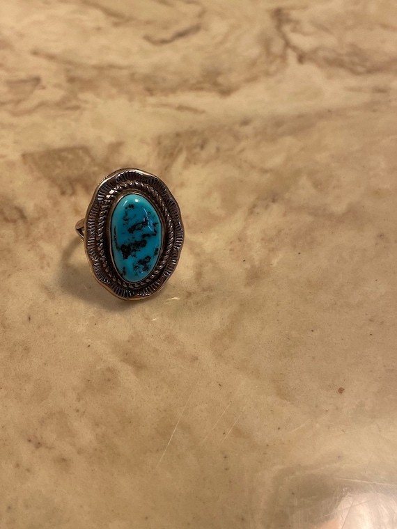 Sterling silver turquoise ring - image 1