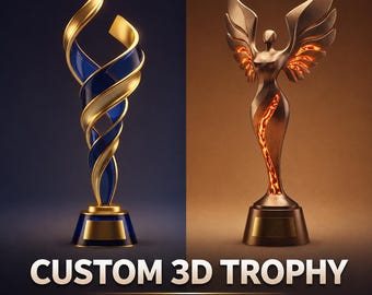 Anpassad trofé i 3D-modell i STL-format _Utskrivbar trofé_Digital nedladdning