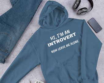 Hi I'm An Introvert Hoodie, Funny Hoodie, Introvert Hoodie, Meme Hoodie, Hoodies With Sayings, Gifts for Him, Gifts For Her