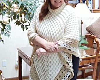Crochet Poncho, Forever Yours Poncho Crochet Pattern, Waffle Stitch
