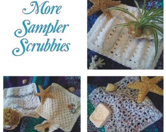 Crochet Dishcloth Pattern, Spa Bath - More Sampler Scrubbies, Crochet Washcloth Pattern, Spa Bath Crochet, Farmhouse Crochet