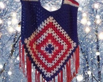 Crochet Poncho Pattern, For the Love of Granny Poncho 4, Crochet Vest Pattern, Granny Stitch Pattern, Granny Square Pattern