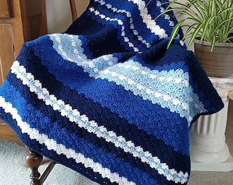 Crochet Blanket Pattern, Soothing Shells Blanket, Bliss Blankets, Crochet Afghan Pattern, Crochet Throw Pattern