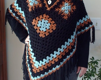 Crochet Poncho Pattern, For the Love of Granny Poncho 3, Poncho Pattern, Granny Stitch Pattern, Granny Square Pattern