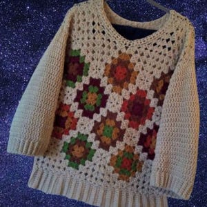 Crochet Sweater Pattern, For the Love of Granny Sweater, Crochet Pullover Pattern, Granny Stitch Pattern, Granny Square Pattern