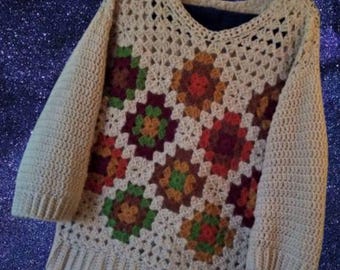 Crochet Sweater Pattern, For the Love of Granny Sweater, Crochet Pullover Pattern, Granny Stitch Pattern, Granny Square Pattern