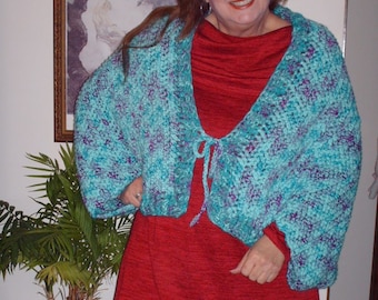 Crochet Cocoon Pattern, Half Moon Cocoon, Crochet Wrap Pattern, Crochet Shrug Pattern
