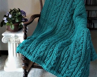 Crochet Blanket Pattern, Calming Cables Blanket, Bliss Blankets, Crochet Afghan Pattern, Crochet Cable Blanket, Crochet Cable Throw