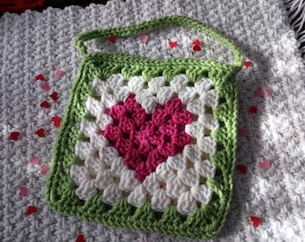 Crochet Bag Pattern, Granny Stitch Gift Bag, Crochet Purse