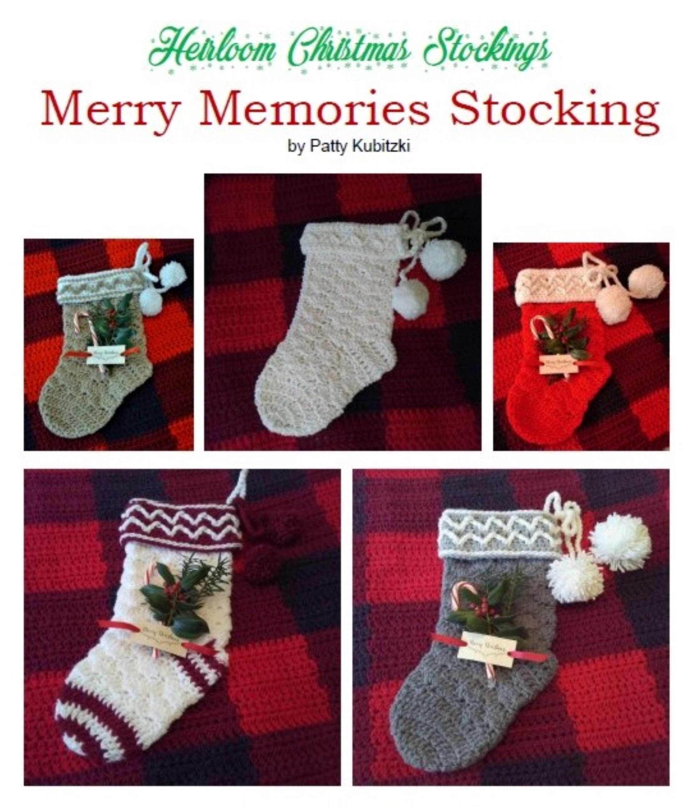 Crochet Christmas Stocking Pattern Merry Memories Christmas Etsy