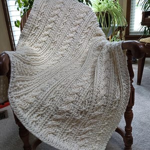 Crochet Blanket Pattern, Calming Cables Blanket, Bliss Blankets, Crochet Afghan Pattern, Crochet Cable Blanket, Crochet Cable Throw