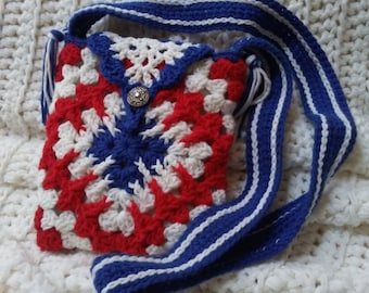 Crochet Purse Pattern, Granny Square Crossbody Bag 2, Crochet Granny Square Bag Pattern, Granny Stitch Pattern, Granny Square Bag Pattern