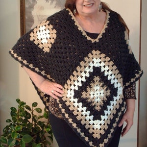 Crochet Poncho Pattern, For the Love of Granny Poncho 2, Granny Stitch Pattern, Granny Square Pattern