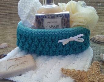 Crochet Basket Pattern, Marnie Spa Basket Pattern, Crochet Basket, Crochet Spa Basket Pattern