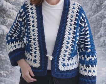 Crochet Cardigan, Polar Revenge Hexi Cardi Crochet Pattern, Hexagon Cardigan