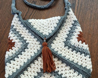 Crochet Bag Pattern, Boho Vibes Crochet Bag, Crochet Purse Pattern, Cross Body Bag Pattern